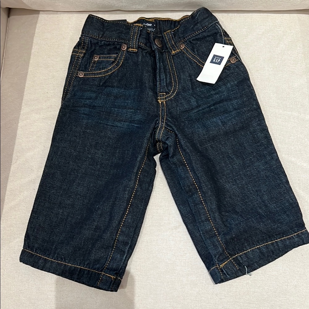 Baby GAP Dark Blue Wide Leg Black Denim Jeans, 12-18 months NWT